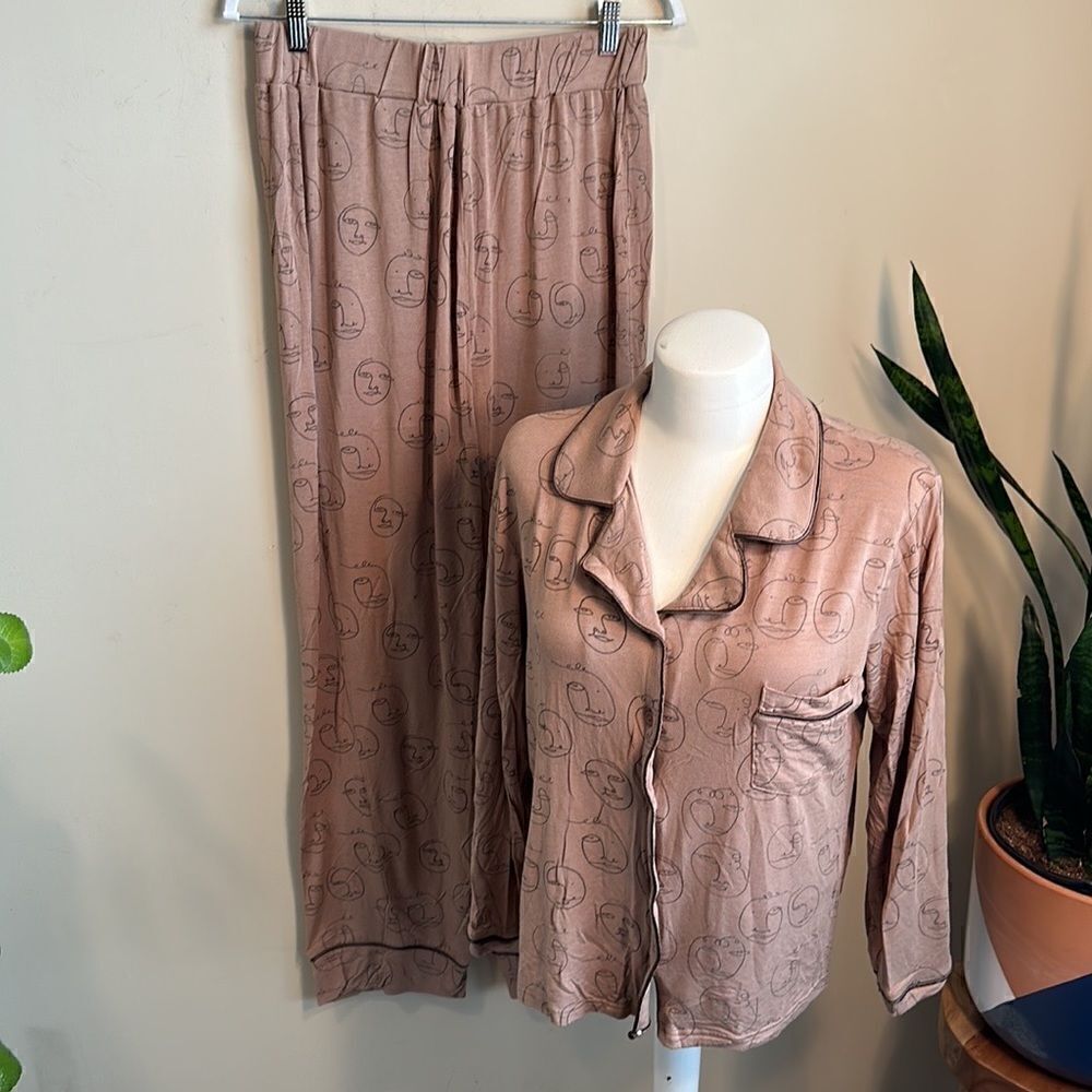 Mina Lisa Modal Sleep Button Down in Muse Set XS/S - Picture 2 of 10